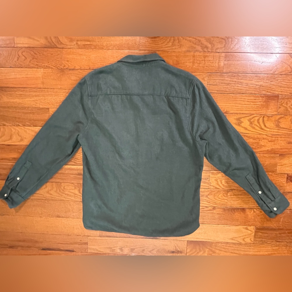 Madewell Perfect Fit Flannel Shirt Dark Green Men’s M Soft Cotton - Picture 2 of 9